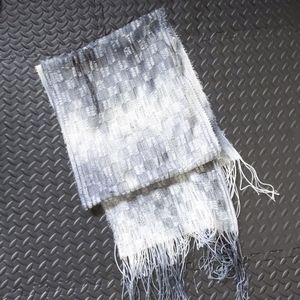 Smoke Blue and White Knit scarf